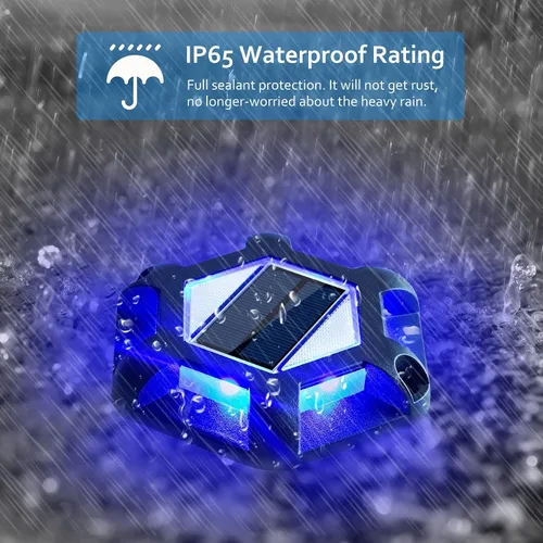 Miniatura 5 de Luces solares para muelle de entrada, 16 paquetes impermeables de 1200 mAh para exteriores, luces LED de aluminio para exteriores, luz de Azul