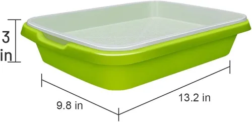 Miniatura 2 de SUNPRO Paquete de 2 bandejas para germinar semillas sin BPA, PP sin tierra, gran capacidad, contenedor de germinación de pasto de trigo saludable