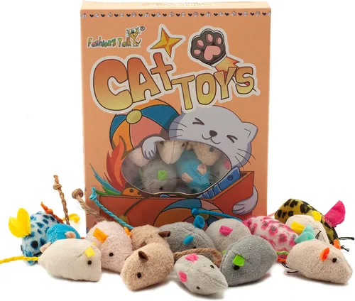 Miniatura 6 de Fashion's Talk Mouse Cat Toys - Ratones de felpa suave con hierba gatera, estilo surtido, paquete variado de 32
