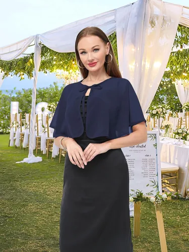 Miniatura 4 de Chal de gasa para mujer, capelets transparentes para vestido de noche, boda, cubierta de capa