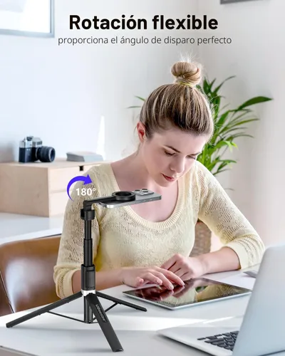 Miniatura 5 de UBeesize Trípode magnético para iPhone con control remoto, soporte de teléfono extensible de 64'' para grabación de video/vlogging, soporte N52