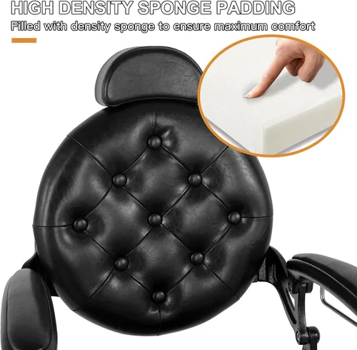 Miniatura 8 de Artist hand Silla de peluquero retro Sillas de peluquería de alta resistencia Silla de salón vintage Silla reclinable hidráulica Silla reclinable