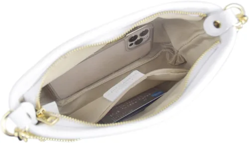 Miniatura 4 de Dasein Bolso italiano de cuero genuino para mujer, bolso de noche de embrague, correa de cadena dorada, bolso cruzado
