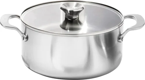 OXO Mira - Olla de acero inoxidable de tres capas, 5 cuartos de galón con tapa, inducción, multirevestimiento, apta para lavavajillas y utensilios