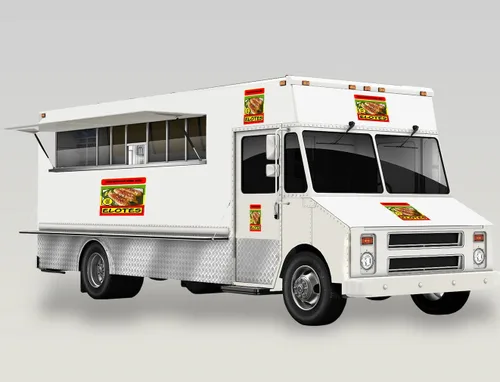 Miniatura 6 de Calcomanías personalizadas para camiones de alimentos Elotes Mexican Food and Beverage Concession Concession Sign 10 in en el diseño lateral más 10