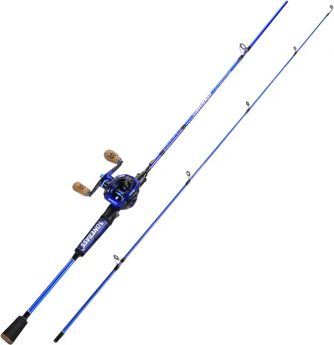 Miniatura 3 de One Bass Combo de caña de pescar y carrete, IM7 grafito 2 piezas en blanco para baitcasting, caña de pescar giratoria con mango de superpolímero