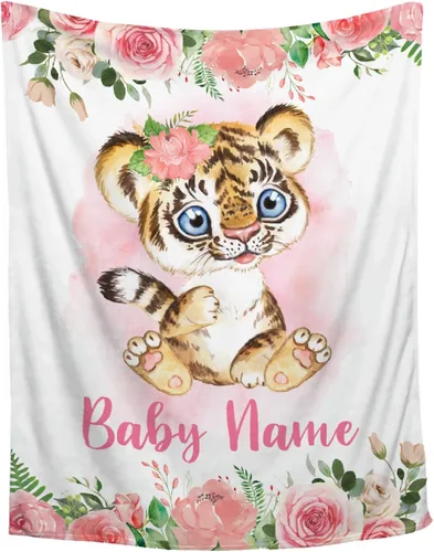 Miniatura 38 de Manta personalizada de franela de vellón de mariposa para bebé, manta de regalo personalizada con nombre, manta ligera y suave, bonita manta