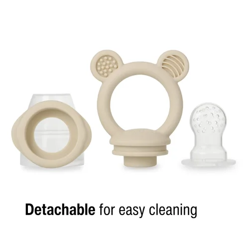 Miniatura 4 de PandaEar Paquete de 3 chupones alimentadores de frutas y alimentos para bebés, chupete de silicona con bolsas de 3 tamaños para bebés, niños