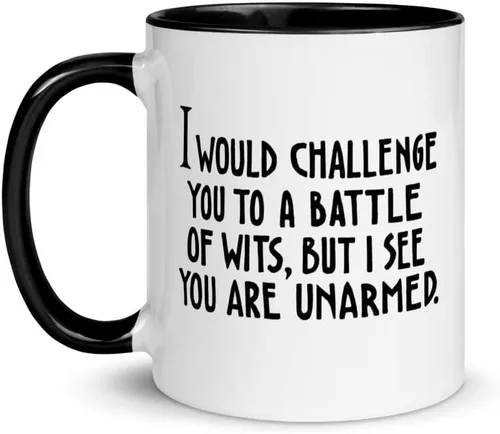 Miniatura 3 de Mary Engelbreit Taza de café divertida, taza de la batalla de ingenios, taza sarcástica con frase, bonita y novedosa, taza de café divertida, regalo
