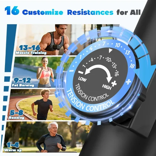 Miniatura 2 de Elliptical Exercise Machine, 16-Level Magnetic Resistance Elliptical Machine for Home Trainer with Hyper-Quiet Drive, 15.5IN Stride, LCD Monitor &