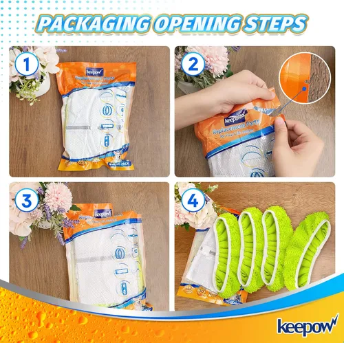 Miniatura 7 de KEEPOW Almohadillas XL reutilizables para trapeador compatibles con Swiffer XL Sweeper, paños de trapear secos extra grandes, paños de trapear