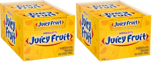 Miniatura 8 de Juicy Fruit Gum Goma de mascar original de burbujas, 15 piezas (paquete de 10)