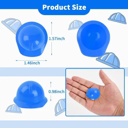 Miniatura 2 de Miniature Construction Hat 25Pcs, Mini Construction Doll Hats Plastic Miniature Bottle Topper Hats for Party