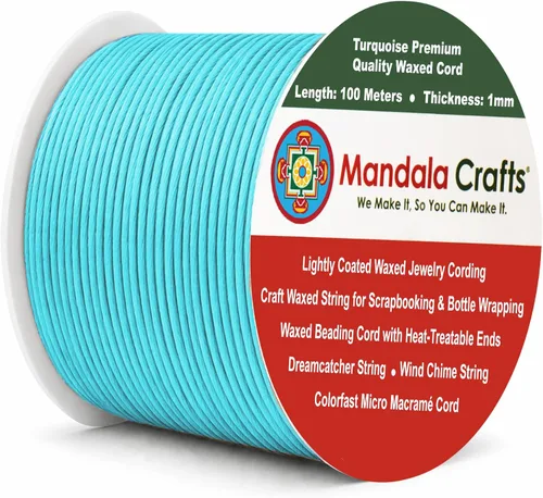 Miniatura 159 de Cuerda Mandala Crafts 0.03 pulgadas 109 yardas para hacer joyería, artesanía, macramé, cuerda de algodón encerado Negro