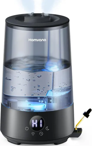 Homvana Humidificadores para dormitorio y hogar, 3.6 L de llenado superior de niebla fría 34 horas de tiempo súper largo, silencioso 23 dB, Negro