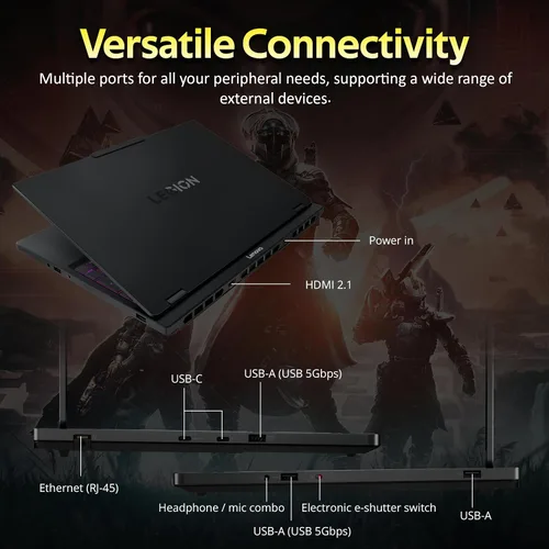 Miniatura 9 de Lenovo Legion 5 15.1" OLED WQXGA 165Hz Gaming Laptop, Intel Ultra 9 275HX, GeForce RTX 5070 8GB GDDR7, 16GB DDR5, 2TB de almacenamiento