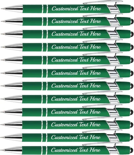 Miniatura 14 de Aolun 108 bolígrafos personalizados al por mayor con stylus grabado, bolígrafos personalizados, metal suave al tacto, grabado de nombre, logotipo