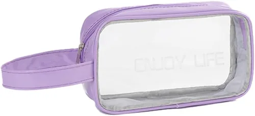 Miniatura 11 de Neceser de viaje, bolsa de aseo transparente con asa, bolsa de maquillaje impermeable para playa, viajes, gimnasio, Negro