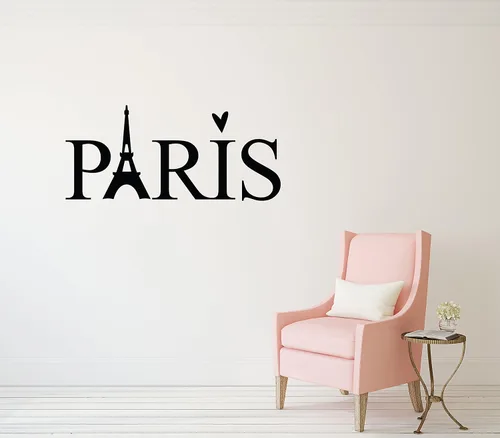 Miniatura 2 de París - Calcomanía de vinilo para pared, diseño de la Torre Eiffel de París, 50 x 22 pulgadas