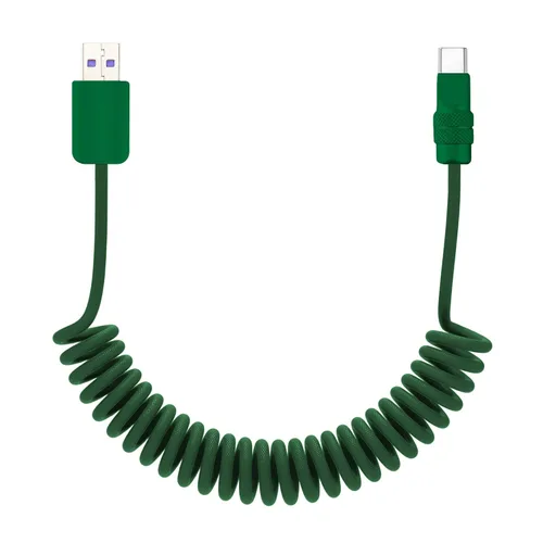 Miniatura 10 de chubbycable Curly Chubby - Cable de carga rápida USB C en espiral de 240 W, cable de carga retráctil trenzado duradero para automóvil compatible