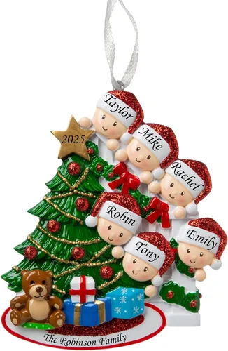 Miniatura 7 de Adorno de Navidad Familiar 2025 – Adorno Personalizado para Familias – Adorno Familiar Personalizado que Se Asoma – Decoración de Árbol Navideño