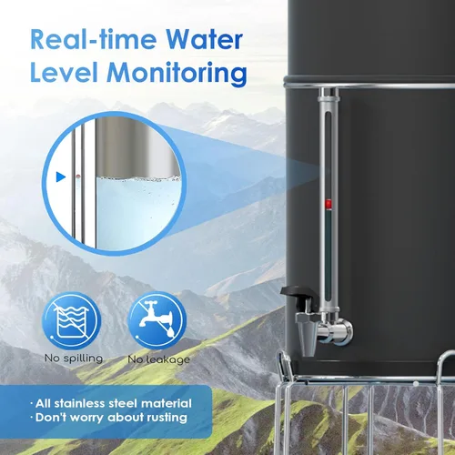Miniatura 8 de Purewell Sistema de filtro de agua por gravedad de ultrafiltración de 3 etapas de 0.01 μm, sistema de encimera de acero inoxidable 304 con 2