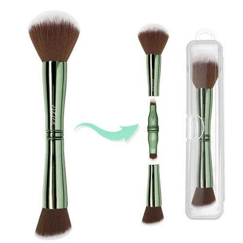 Miniatura 8 de Jilier Juego de brochas de maquillaje 4 en 1 con soporte para brochas de maquillaje de viaje, brochas de maquillaje de viaje con estuche, brochas