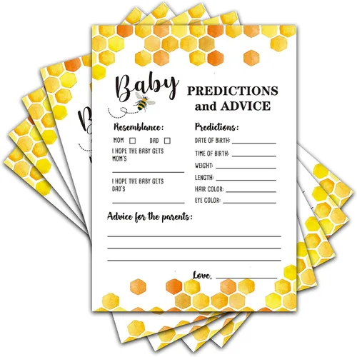 Miniatura 11 de Honey Bee - Juegos de baby shower, juegos de doble cara Adivina quién mamá o papá y Oh Baby juego verdadero o falso (paquete de 30) con 1 tarjeta