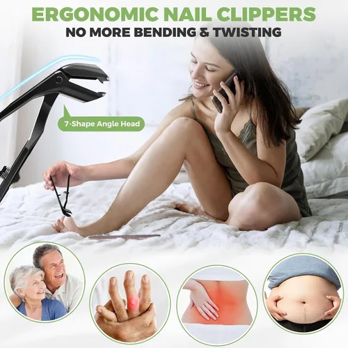 Miniatura 2 de Cortauñas para personas mayores con uñas gruesas, cortauñas de cabeza angular grandes para uñas gruesas para hombres, cortauñas resistentes