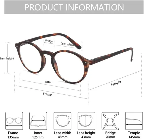 Miniatura 4 de BLUEMOKY Gafas de lectura para mujeres y hombres, lentes de bloqueo de luz azul, paquete de 2, lectores de computadora, bisagra de resorte