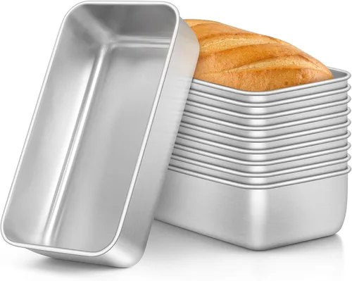 Miniatura 11 de E-far Molde para hornear pan, moldes de acero inoxidable de 9 x 5 pulgadas, utensilios de metal para hornear pan, pastel de carne, torta, brownies