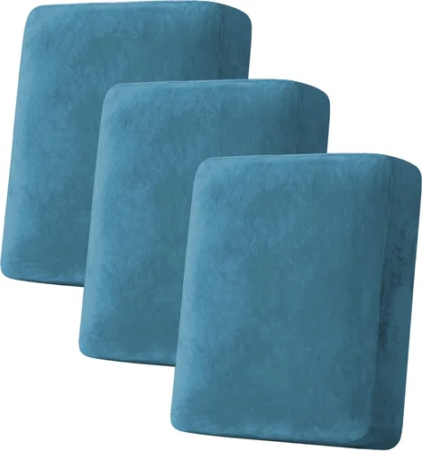 Miniatura 199 de H.VERSAILTEX - Funda de terciopelo elástica y afelpada para protección de cojines de sofá biplaza, silla o sofá, 2 piezas, tamaño grande, color gris