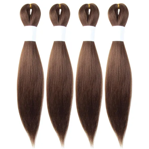 Miniatura 36 de Cabello trenzado preestirado de 10 pulgadas, 4 paquetes, extensiones de cabello corto para trenzas, cabello sintético preestirado #1 (negro azabache)