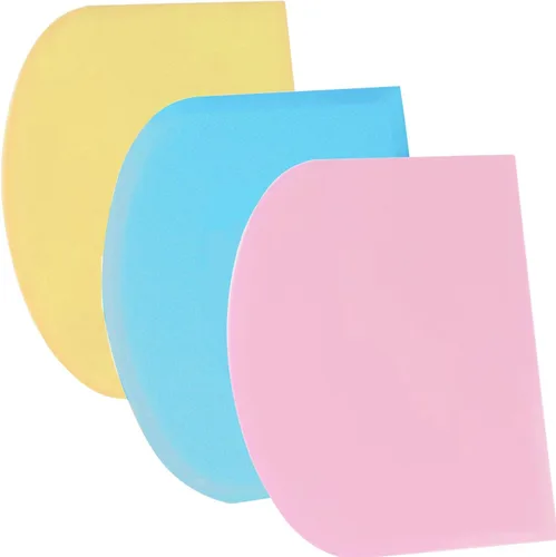 Miniatura 8 de SURDOCA Raspador de Masa Raspador de Banco - 3P 4.7x3.7" Raspador de Tazón de Plástico Flexible, Borde Afilado y Ángulos Raspador de Pastel.