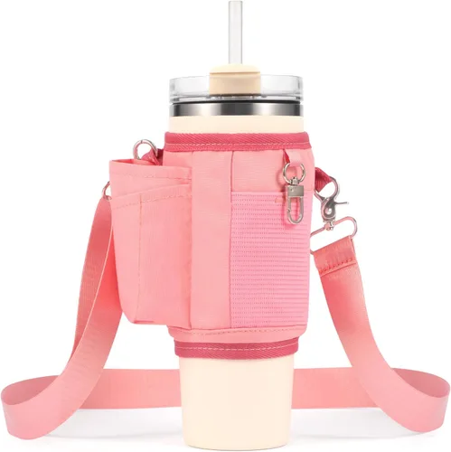 Miniatura 12 de All Day Quencher Carry All for Stanley 40/30 oz Tumbler, Crossbody Bag with Phone Holder & Strap, Water Bottle Carrier Bag