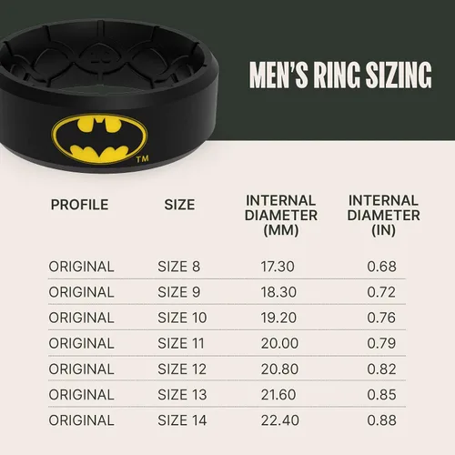 Miniatura 5 de Groove Life DC Comics Icon Edge Anillos de silicona Anillos de boda de goma transpirable para hombres, cobertura de por vida, diseño retro único