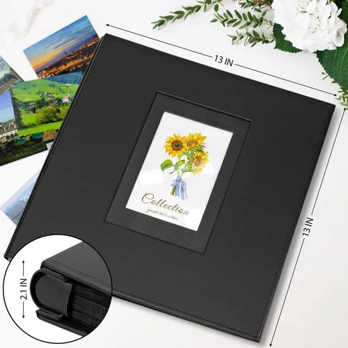 Miniatura 2 de Álbum de fotos 4x6 600 fotos, funda de piel de gran capacidad extra, contiene 600 imágenes horizontales y verticales de 4x6, regalo conmemorativo