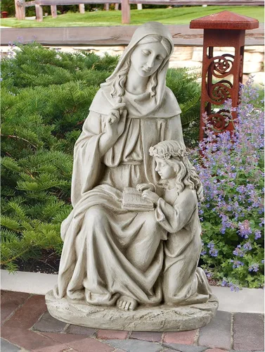 Miniatura 6 de Design Toscano Anne with Young Mother Mary Holy Religious Garden Estatua de jardín, 12 pulgadas de ancho, 21 pulgadas de alto, resina de piedra
