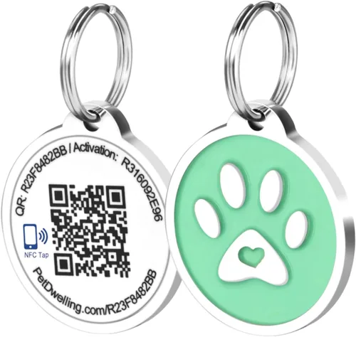 Miniatura 14 de Pet Dwelling Etiquetas inteligentes de identificación de mascotas QR + NFC para perros, duraderas e impermeables, etiquetas inteligentes
