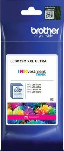 Miniatura 7 de Brother Genuine LC3039M, paquete único de cartucho de tinta INKvestment de tanque ultra alto rendimiento magenta, rendimiento de página de hasta