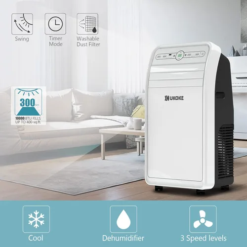 Miniatura 2 de Ukoke USPC02S Smart WiFi aire acondicionado portátil, compatible con Alexa & Mobile App Control, 10000BTU, 3 en 1 unidad de CA con refrigeración