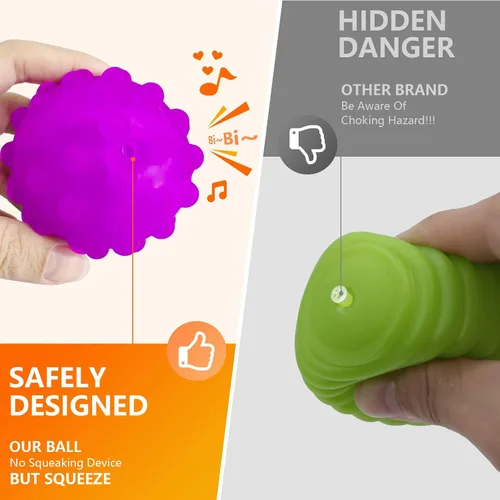 Miniatura 2 de Pelotas sensoriales para bebé, 6 juguetes sensoriales texturizados para niños pequeños de 1 a 3 años BPA-Free, Bright Colors, Easy-Grip Shapes