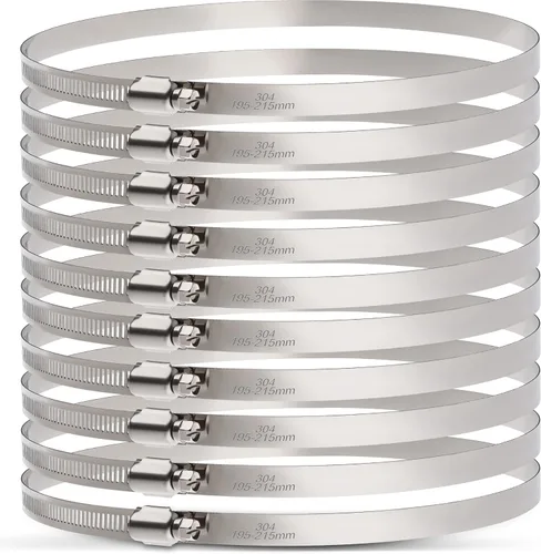 Miniatura 14 de OURU Abrazaderas de manguera grandes, paquete de 10 abrazaderas de manguera de acero inoxidable de 12 pulgadas ajustables de 11-1/2-1/4