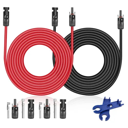Miniatura 7 de Cable de extensión solar de 30 pies 10 AWG (6 mm²), cable de alimentación solar, cable macho hembra, calibre 30 pies, cable de 30 A para techo