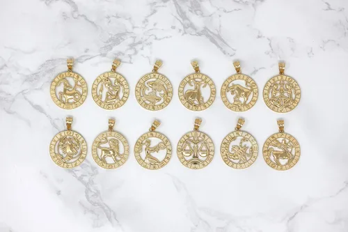 Miniatura 5 de Colgante del zodiaco de oro amarillo de 14 quilates