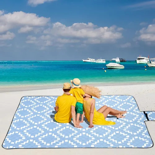 Miniatura 2 de Manta de picnic grande para playa, impermeable, a prueba de arena, para exteriores, plegable, tapete de picnic sin arena con correa de transporte