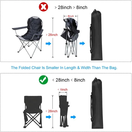 Miniatura 5 de PATIKIL Bolsa de repuesto para silla de campamento de 28 x 8 pulgadas, paquete de 2 bolsas de nailon plegables para silla de campamento, bolsa