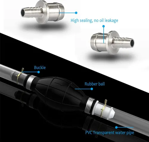 Miniatura 3 de deemars Manguera de sifón de gasolina, bomba de sifón de transferencia de gasóleo, agua y combustible, bomba de transferencia de gasolina para agua