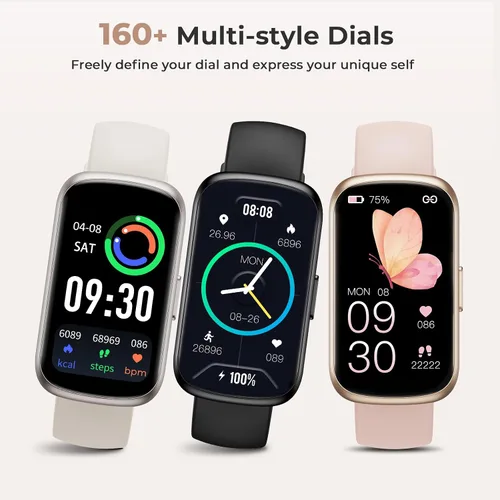 Miniatura 5 de Pulsera de fitness para mujeres y hombres, reloj inteligente con monitor de oxígeno en sangre, frecuencia cardíaca 24/7, monitor de sueño, calorías