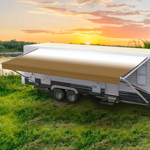 Miniatura 14 de Shade Pro RV Tela de repuesto para toldo Vinilo duradero de grado premium 16' [tela de 15' 2"], toldo para cámper azul grisáceo en degradé Slate